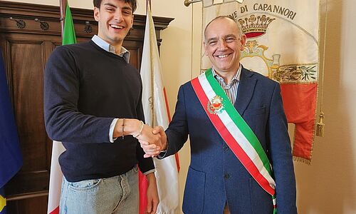 Il sindaco Luca Menesini con Gabriele Citti