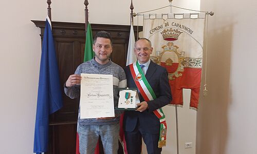 Il sindaco Luca Menesini con Stefano Ungaretti