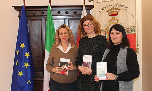 Assessore Frediani con CPO Alice Pani e Micol Carmignani