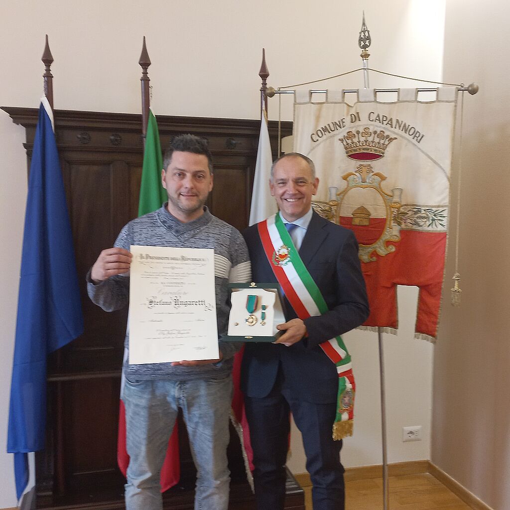 Il sindaco Luca Menesini con Stefano Ungaretti