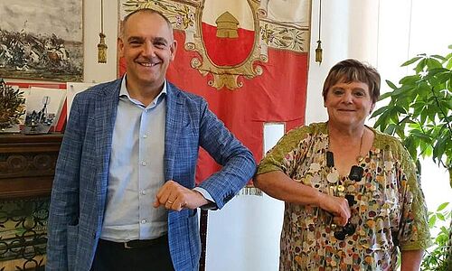 Il sindaco Luca Menesini con la Garante Tina Centoni