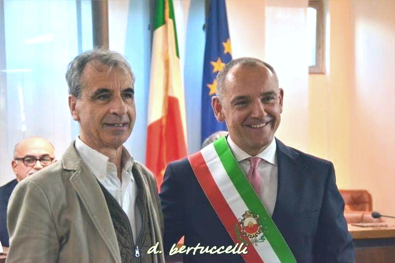 Il sindaco Luca Menesini e Rossano ERcolini responsabile del Centro di Ricerca Rifiuti Zero